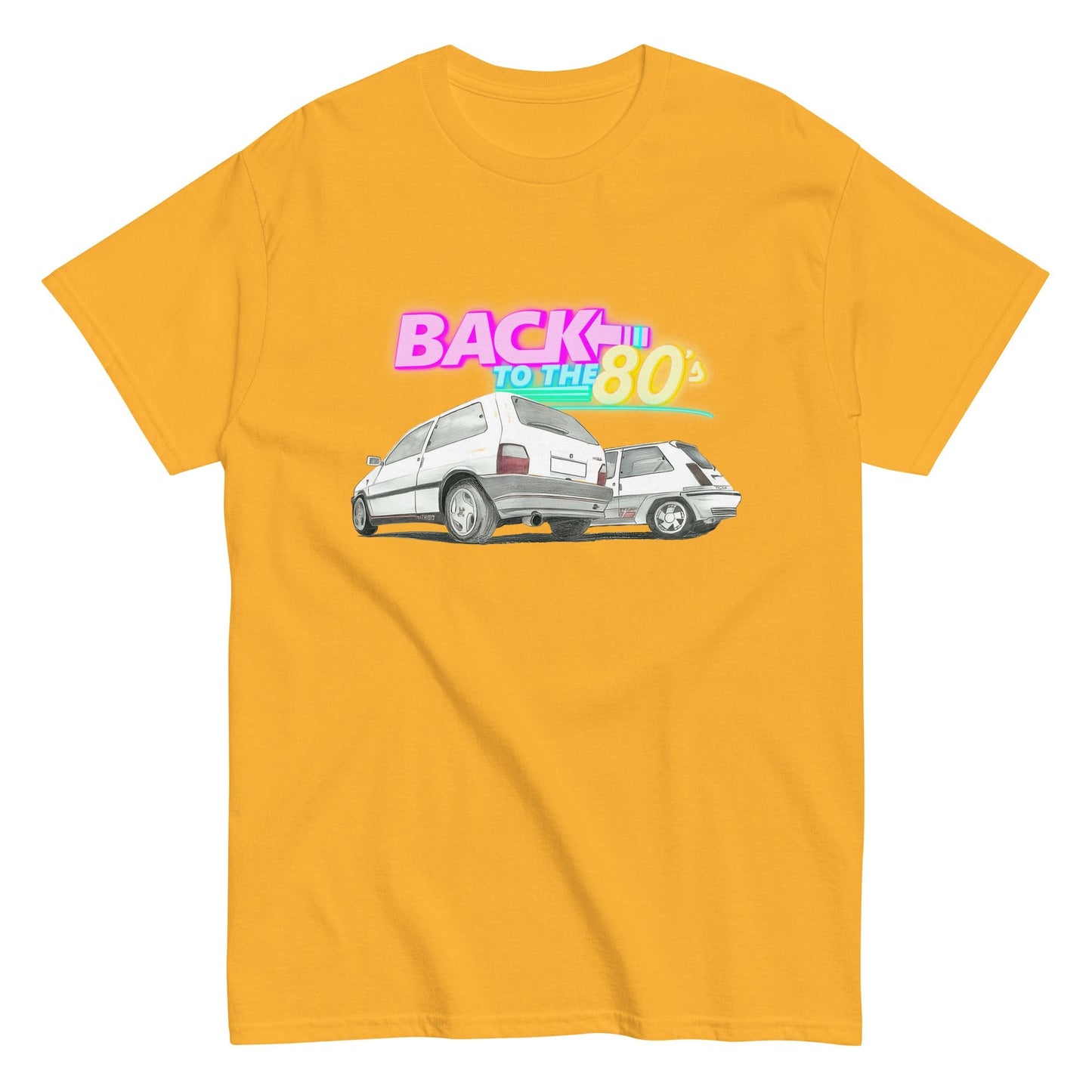 Maglietta vintage Fiat Uno Turbo vs Renault 5 GT - Le bare volanti anni ’80