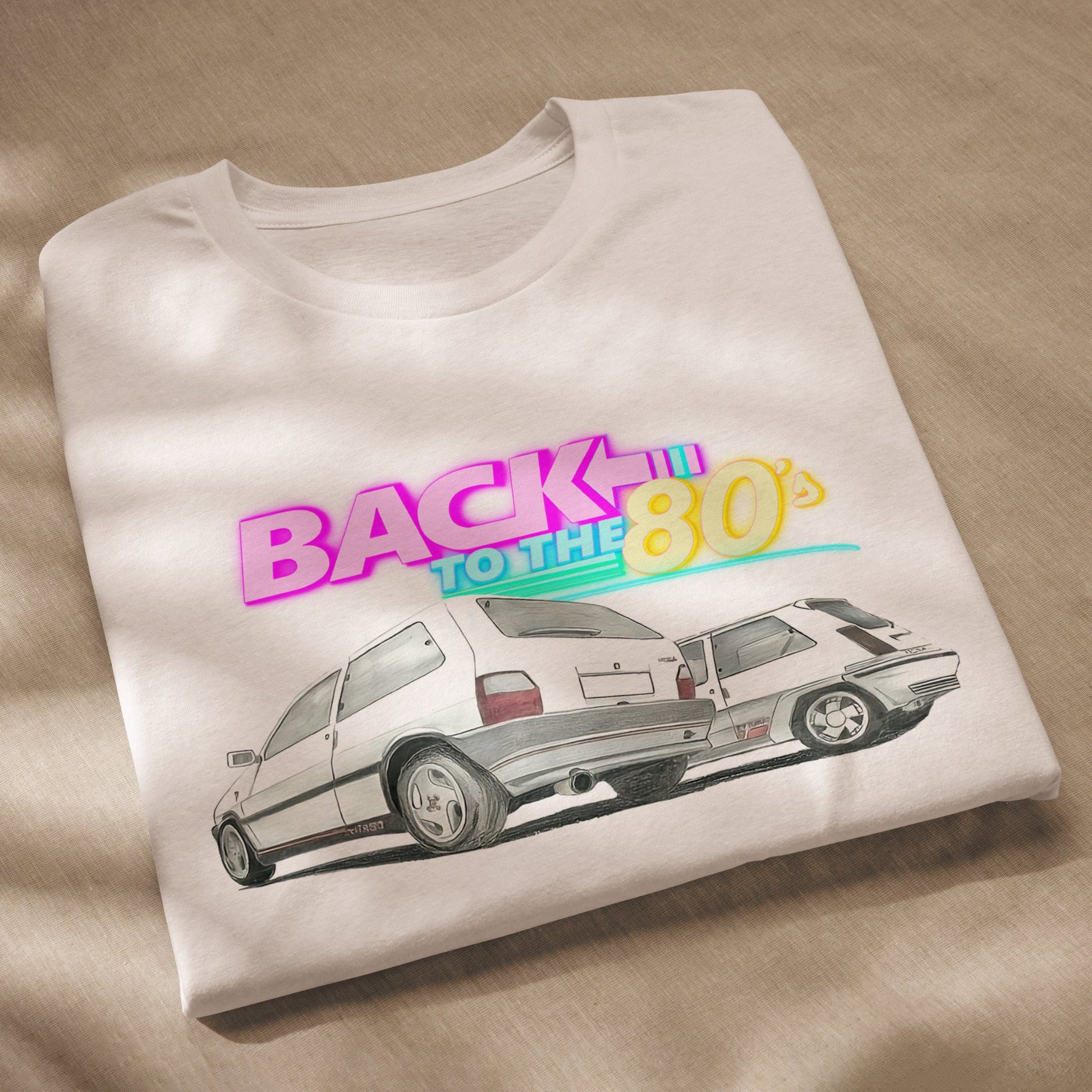 Maglietta vintage Fiat Uno Turbo vs Renault 5 GT - Le bare volanti anni ’80