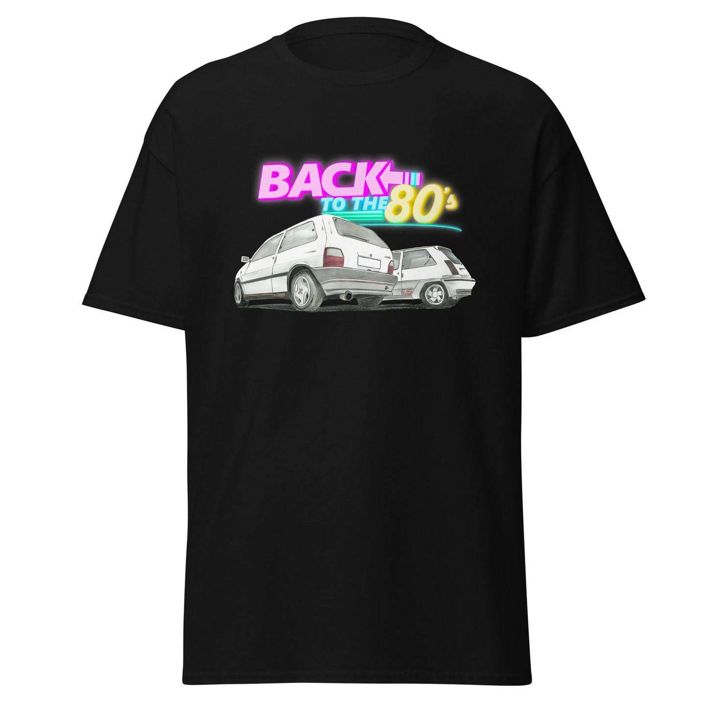 T-shirt Fiat Uno Turbo Vs Renault 5 Gt le bare volanti anni 80