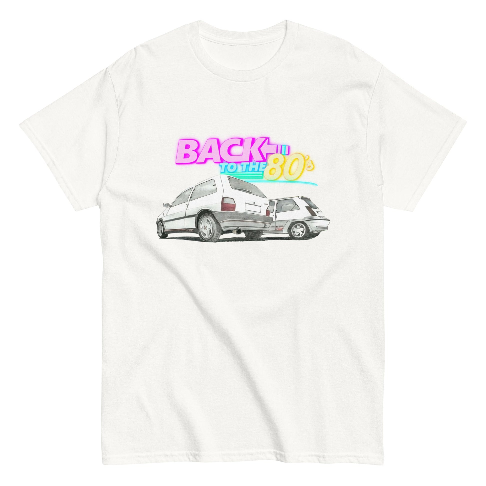 T-shirt Fiat Uno Turbo Vs Renault 5 Gt le bare volanti anni 80