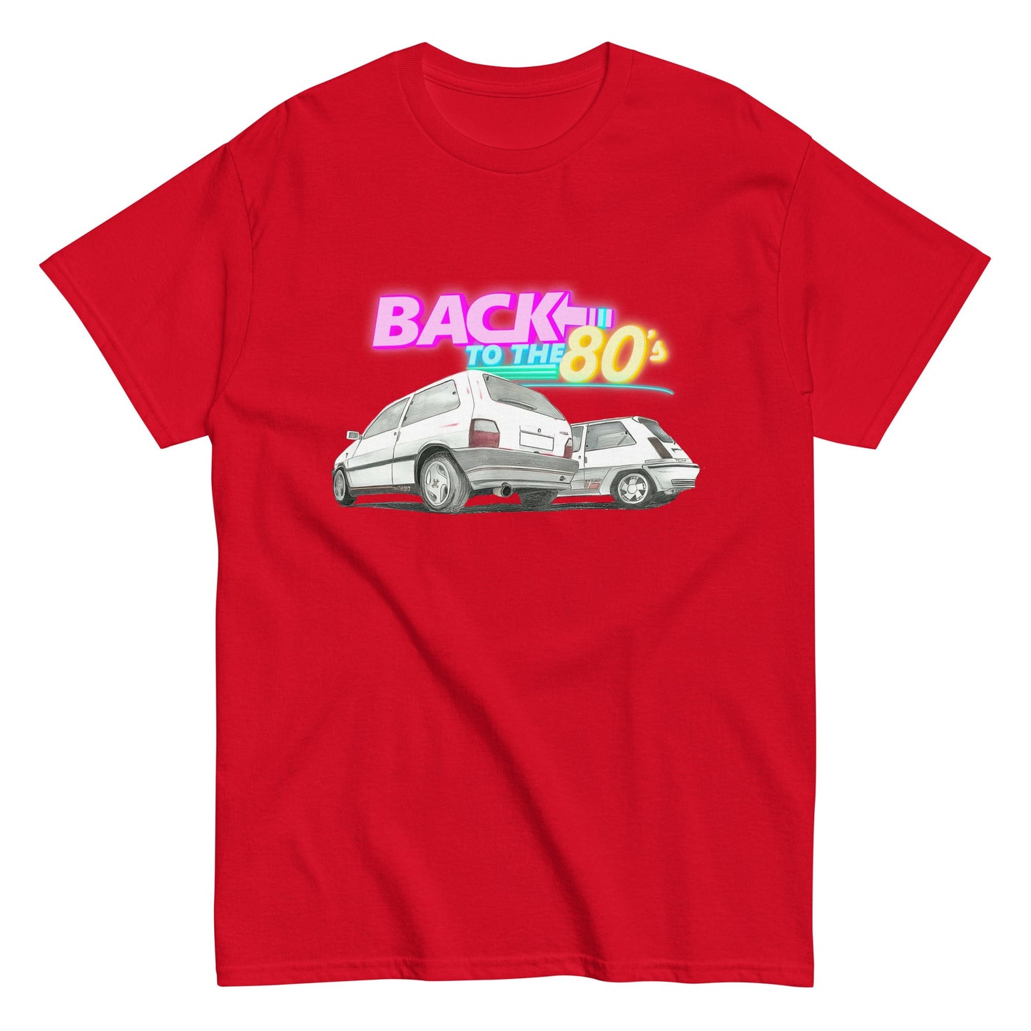 T-shirt Fiat Uno Turbo Vs Renault 5 Gt le bare volanti anni 80